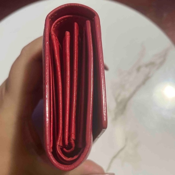 FINAL PRICE MCM Red Leather Tri-Fold Wallet - Picture 4 of 13